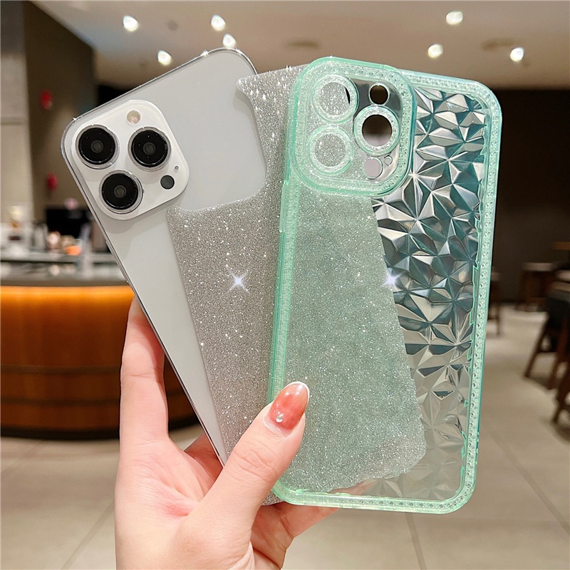 Softcase Iphone Casing IphoneUntuk Iphone 14 13 Pro Max Case Diamond Glitter