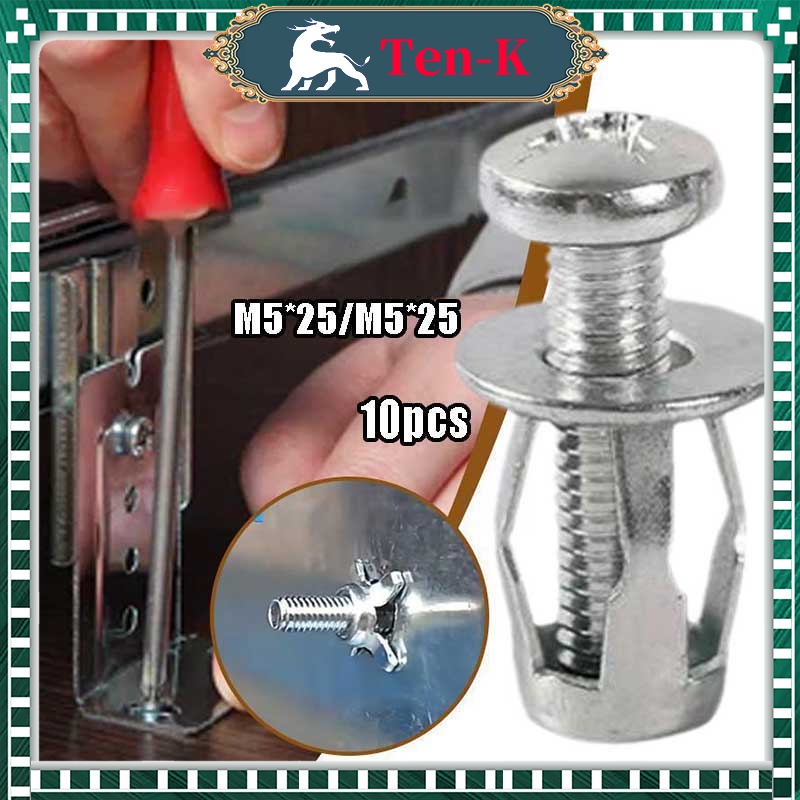 50pcs Sekrup Jack Nuts M5 M6 Car Metal Screw Untuk Mobil