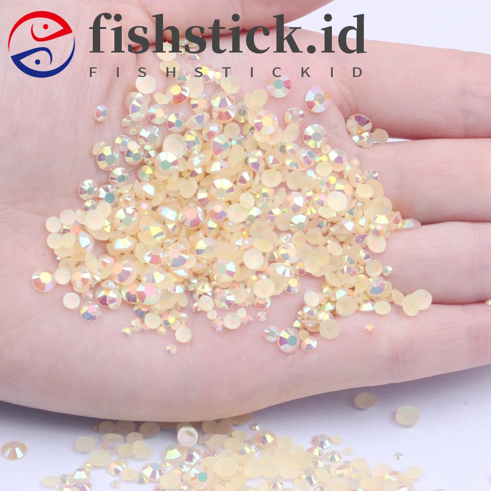 Fishstick Flat Back Rhinestone 3mm Warna Permen Bling Untuk Diy Nail Art Kaca Berlian Imitasi