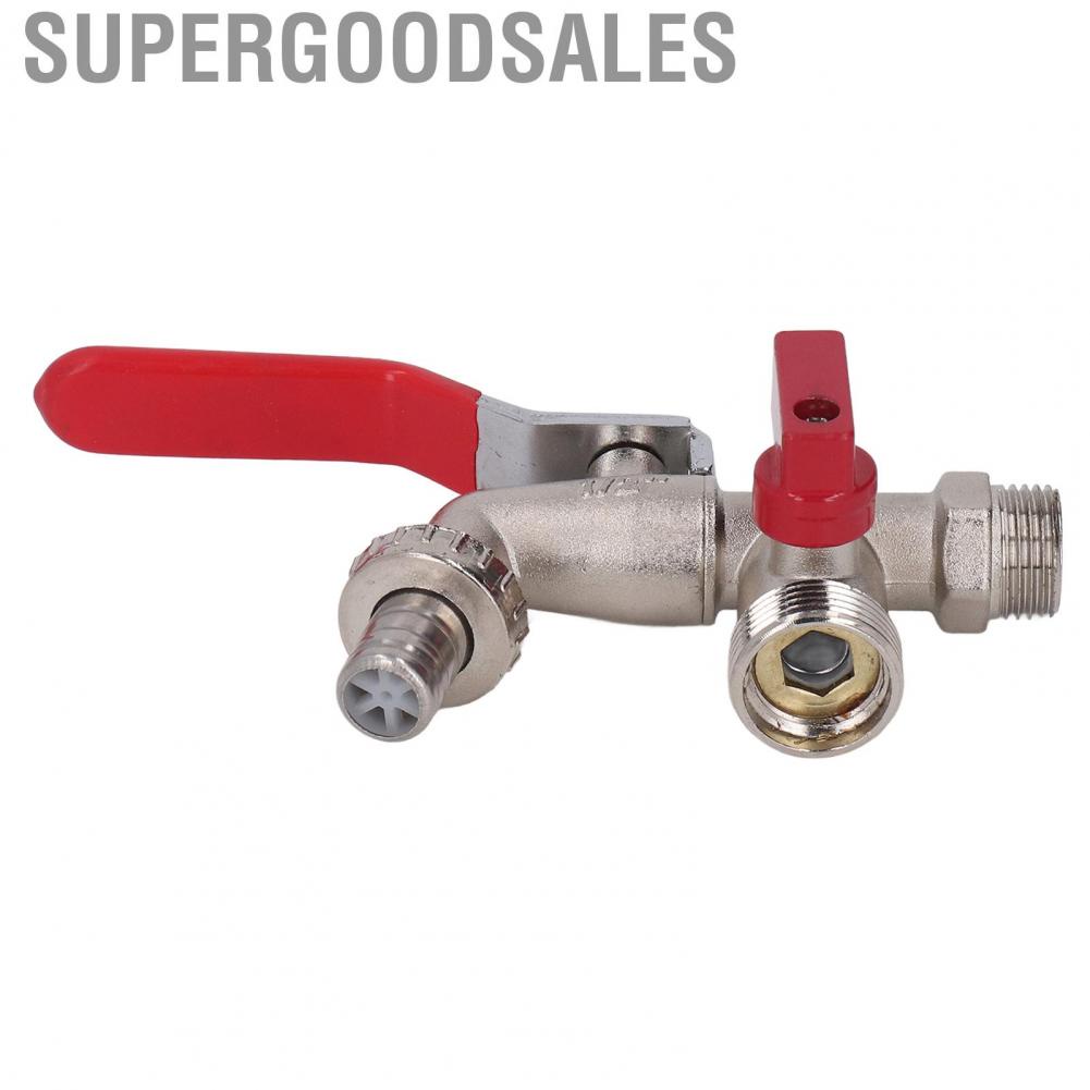 Supergoodsales Double Valve Faucet 1 In 2 Out Washing Machine Hose Zinc Alloy Garden Accessories