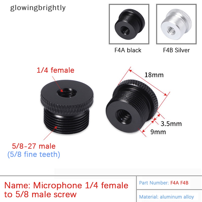 [glowingbrightly] Sekrup Konversi Stand Mikrofon Adapter Screw Mount Ulir1 /4&quot; Ke5 /8&quot; TFX