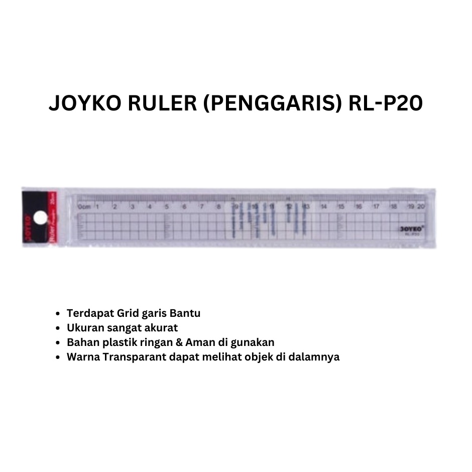 

JOYKO RULER PENGGARIS RL-P20 / PENGGARIS PLASTIK 20CM / PENGGARIS JOYKO PLASTIK / PENGGARIS JOYKO 20CM