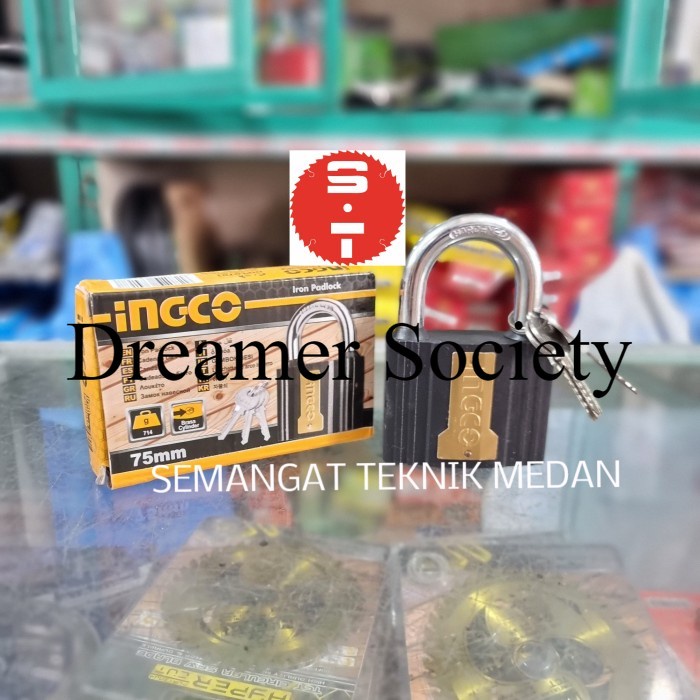 Berkualitas DIPL0701 75mm GEMBOK RUMAH PAGAR HITAM 75mm 75 mm INGCO DIPL 0701 TGM674