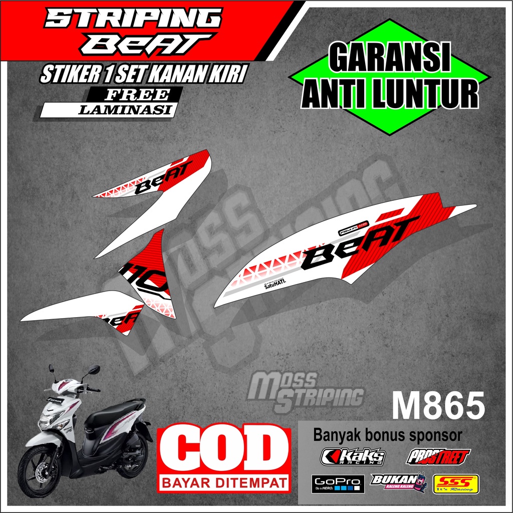 MASS Striping - Striping Sticker List Variasi Motor Motor Honda Beat POP Semi Fullbody 2015 2016 201