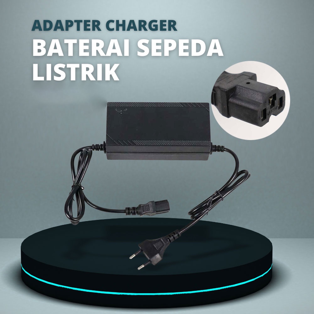 Charger Baterai Sepeda Listrik 36V 2A / Charger Motor Listrik 36V 2A - Hitam