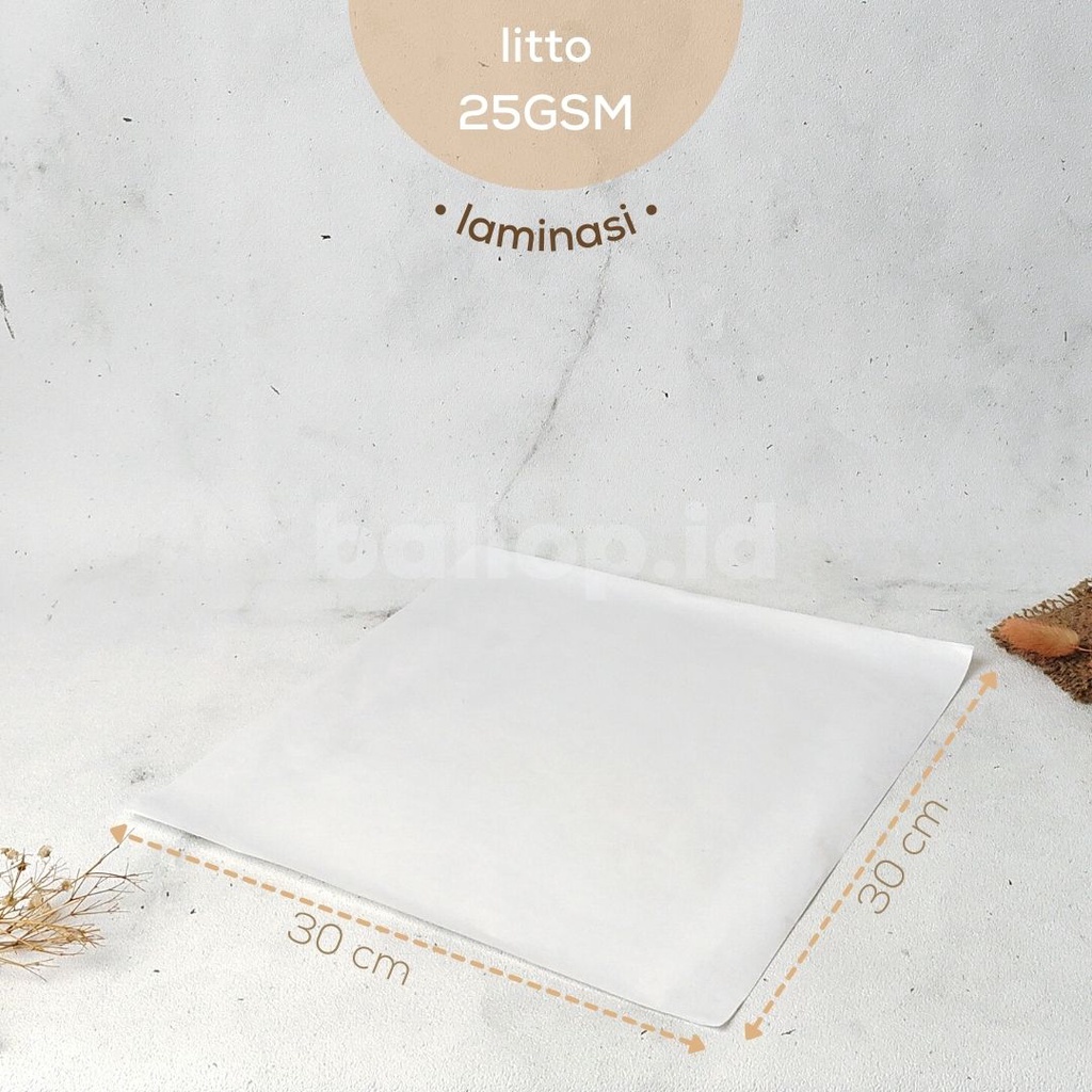 

[10PCS] LITTO 30 30 CM Wrapping Paper Kertas Nasi Cake Laminasi Minyak Panas Bungkus