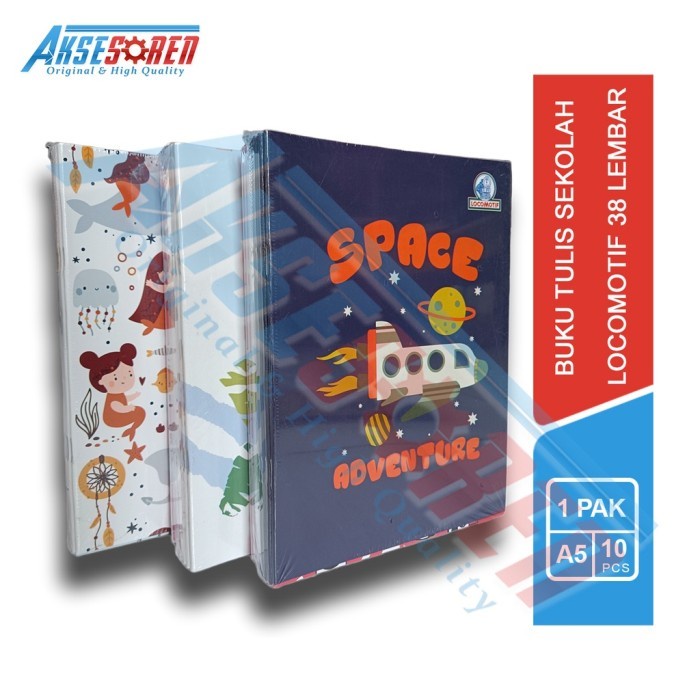 

Buku Tulis Sekolah Locomotif Isi 38 Lembar Catatan A5 Kwarto 1 Pak - Motif Perempuan