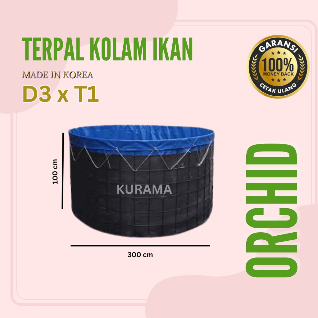 TERPAL KOLAM BULAT D3xT1 / D300x100 TERPAL KOLAM ORCHID