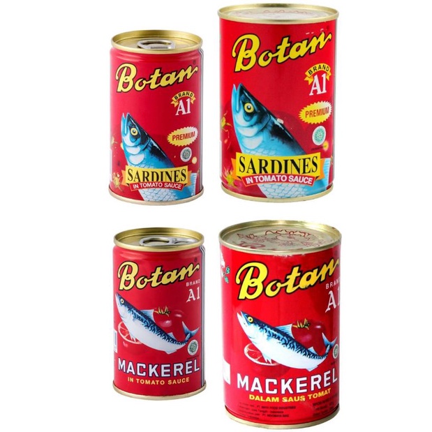 

(kirim instant) Botan Sardines Mackerel Saus Tomat sarden kaleng besar kecil - Online Fresh Mart Denpasar