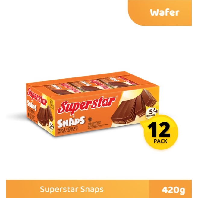 

Wafer Cokelat Superstar Snaps 12 Pcs x @28gr