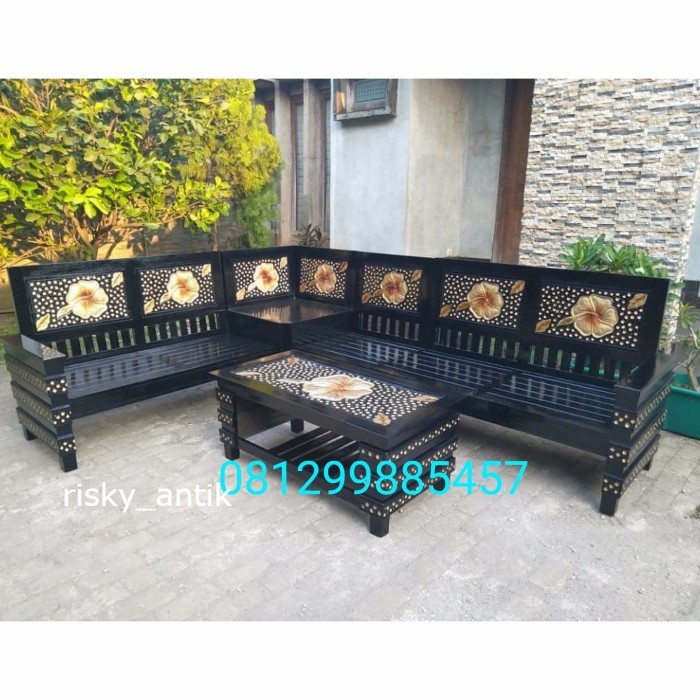 Kursi Sudut Jati Meja Bangku L Sofa Teras Minimalis Ukir Ukiran Murah Termurah cod redy