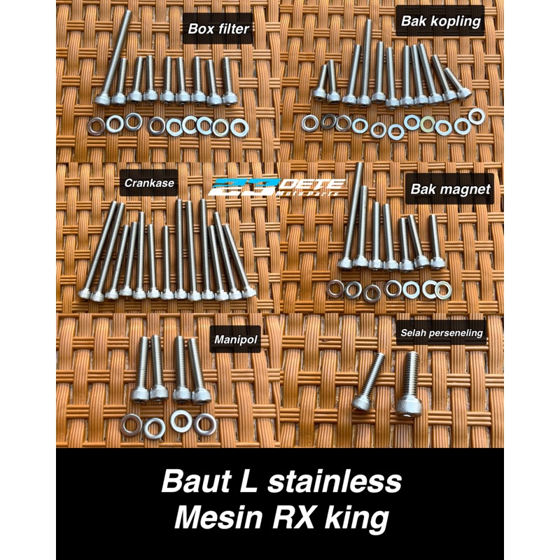 baut L stainless stenlis THE full set mesin RX king