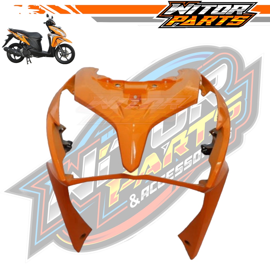 Tameng Dada Panel Depan Besar Vario Techno 125 Fi KZR Orange / Cover Front Panel Tameng Lampu Depan 