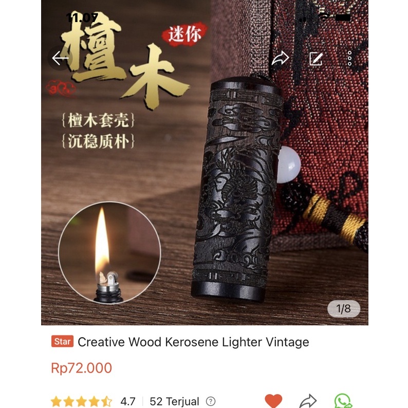 Creative Wood Kerosene Vintage Lighter / Lighter Korek Api Unik