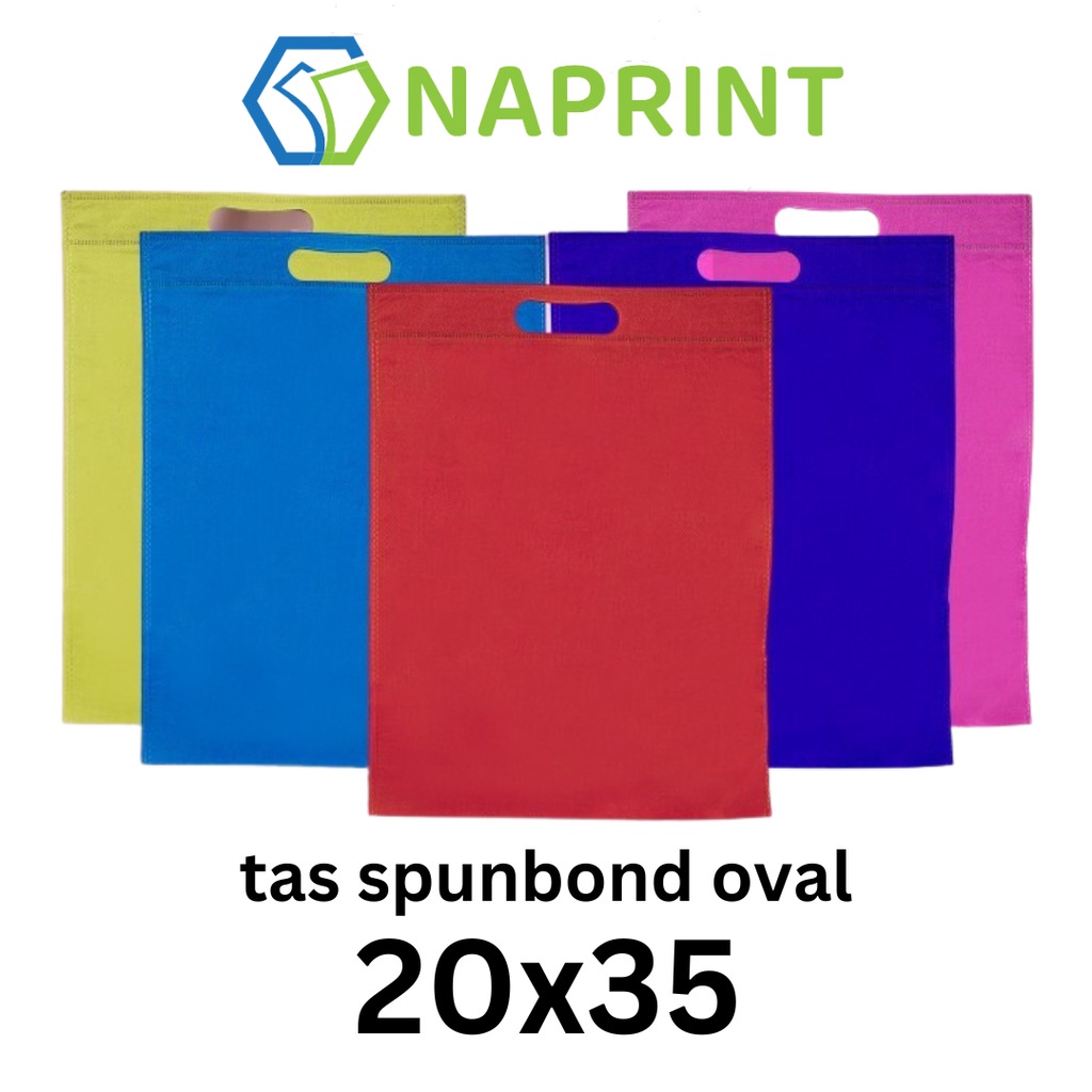 

1 Kodi isi 20 Tas Kain Spunbond OVAL 25 x 35 cm Untuk Kantong Belanja Serbaguna, Goody bag Bingkisan Souvenir hampers Sembako, Idangan besek / berkat hajatan / Tasyakuran / Tahlil / kue, lusinan murah besar 25 x 35 go green