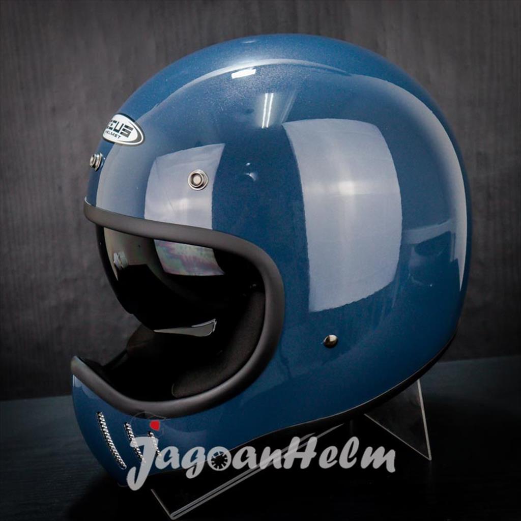 ZEUS HELM ZS916 D SOLID | BLUE GREY | ZS916D - ZS 916 RETRO CLASSIC