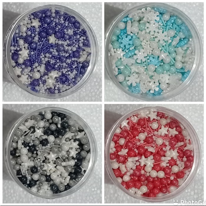 

SPRINKLE MIX BINTANG / TRIMIT / MUTIARA HIASAN KUE KEMASAN 30 GRAM