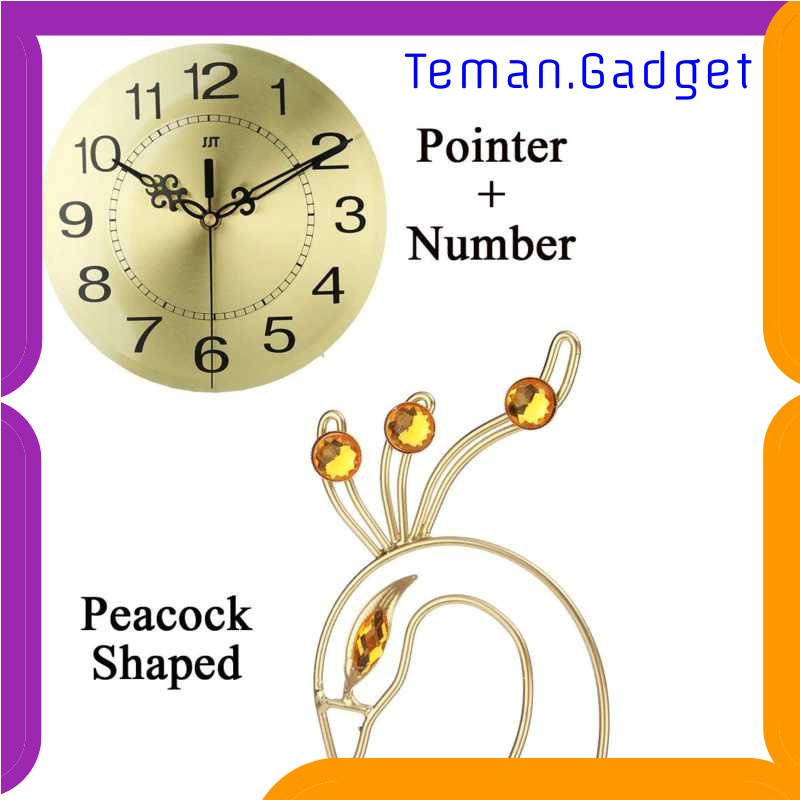 TG -  ART SAFEBET Jam Dinding Bulat Quartz Clock Diamond Peacock 53CM - H19