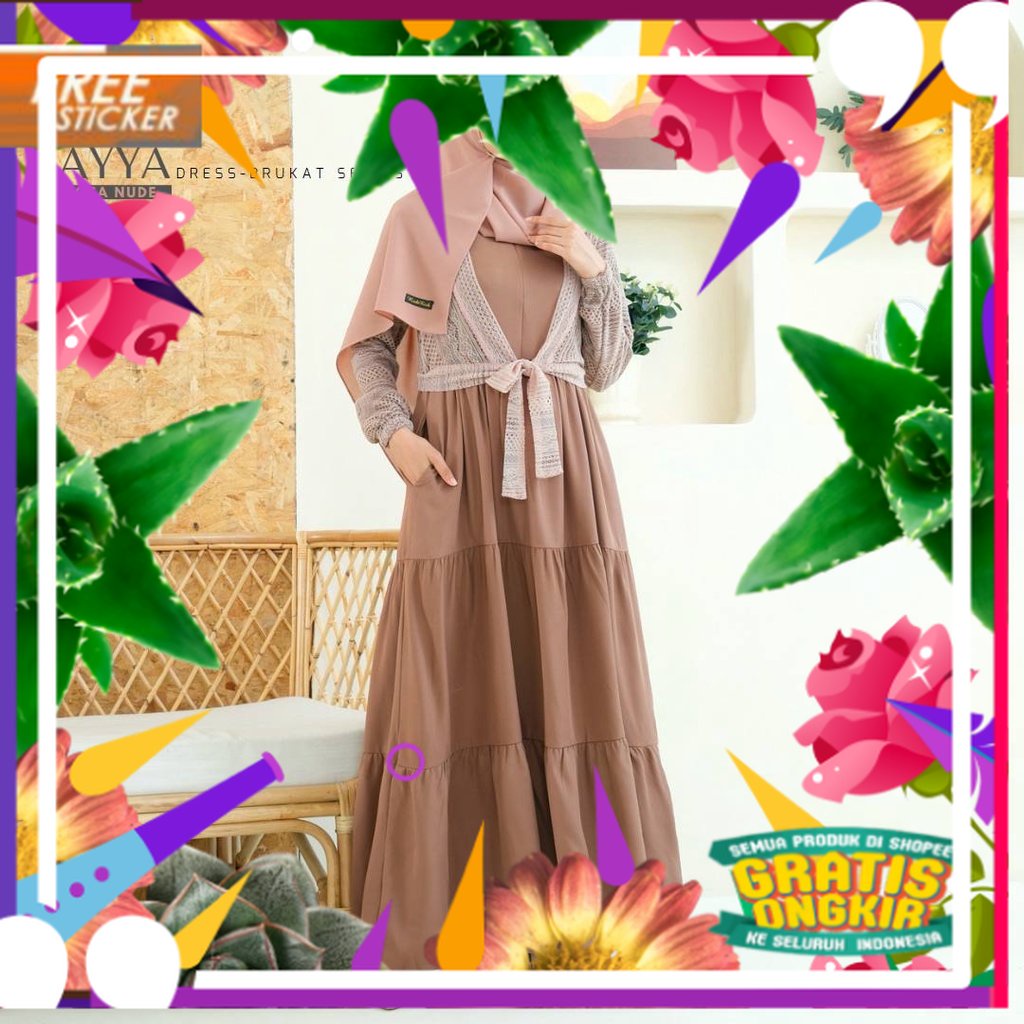 Rayya Brukat Gamis Busui Mewah Kekinian by RiskiRich/ solat sholat ied idul adha