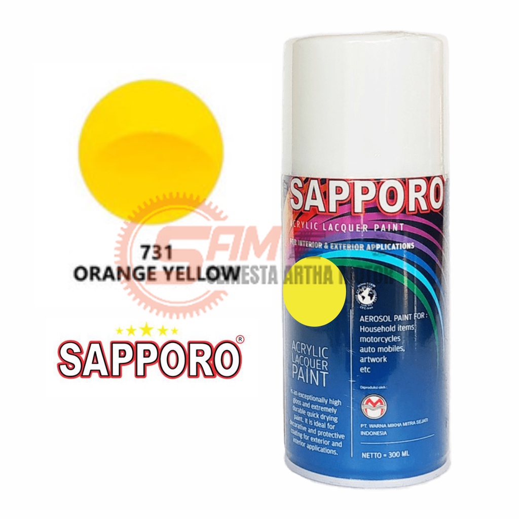 

Pilox Sapporo Orange Yellow 731 Cat Semprot 300ml Aerosol Jingga Colour Spray Pilok