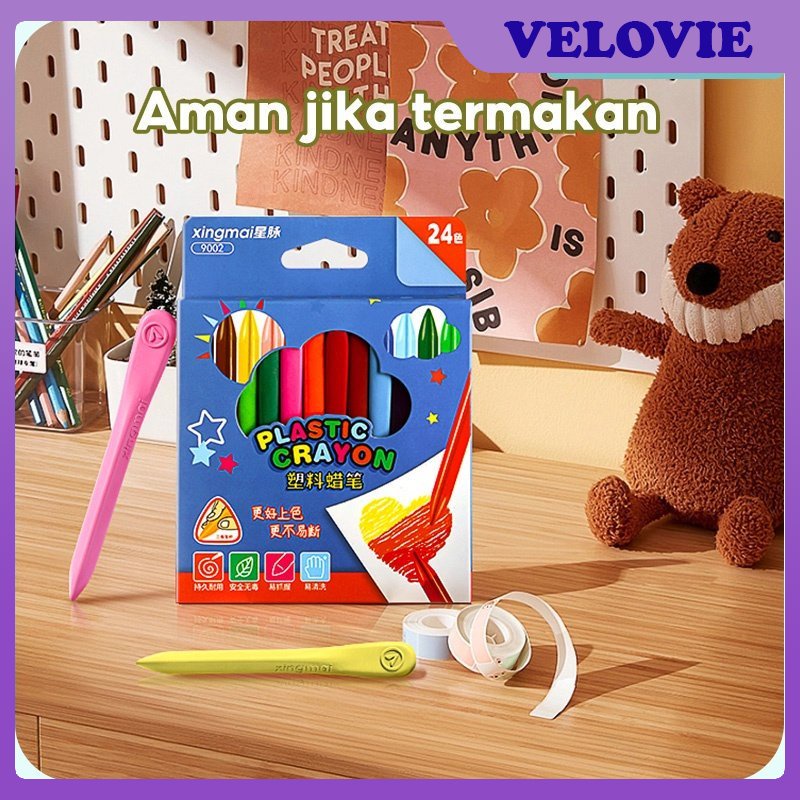 

Krayon sekolah/ krayon 12/18/24/36 warna / crayon non toxic / krayon plastik / krayon anti air / Krayon set