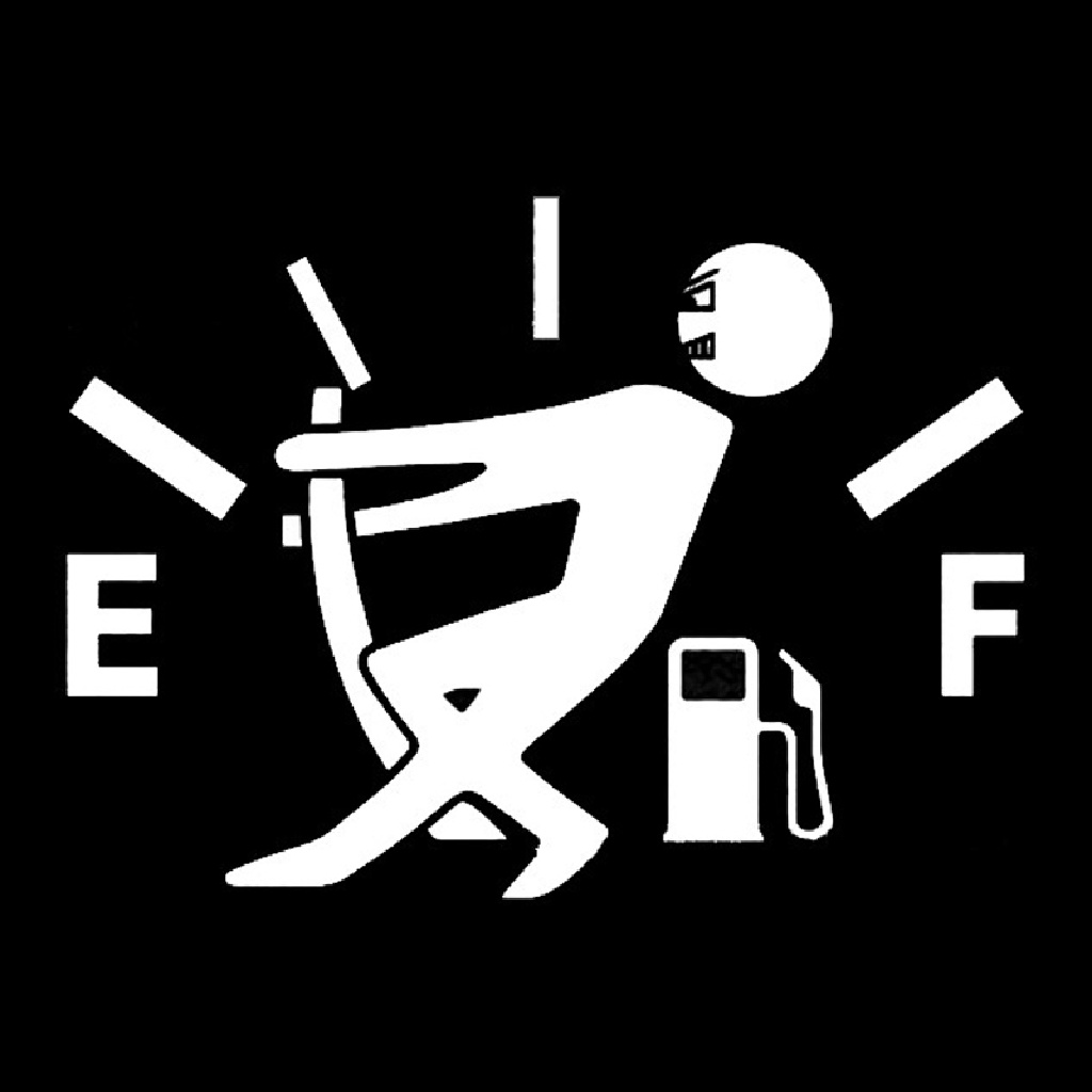 GGG Car Sticker 3D 13*9.5cm High Gas Consumption Decal Fuel Gage Empty Sticker ID