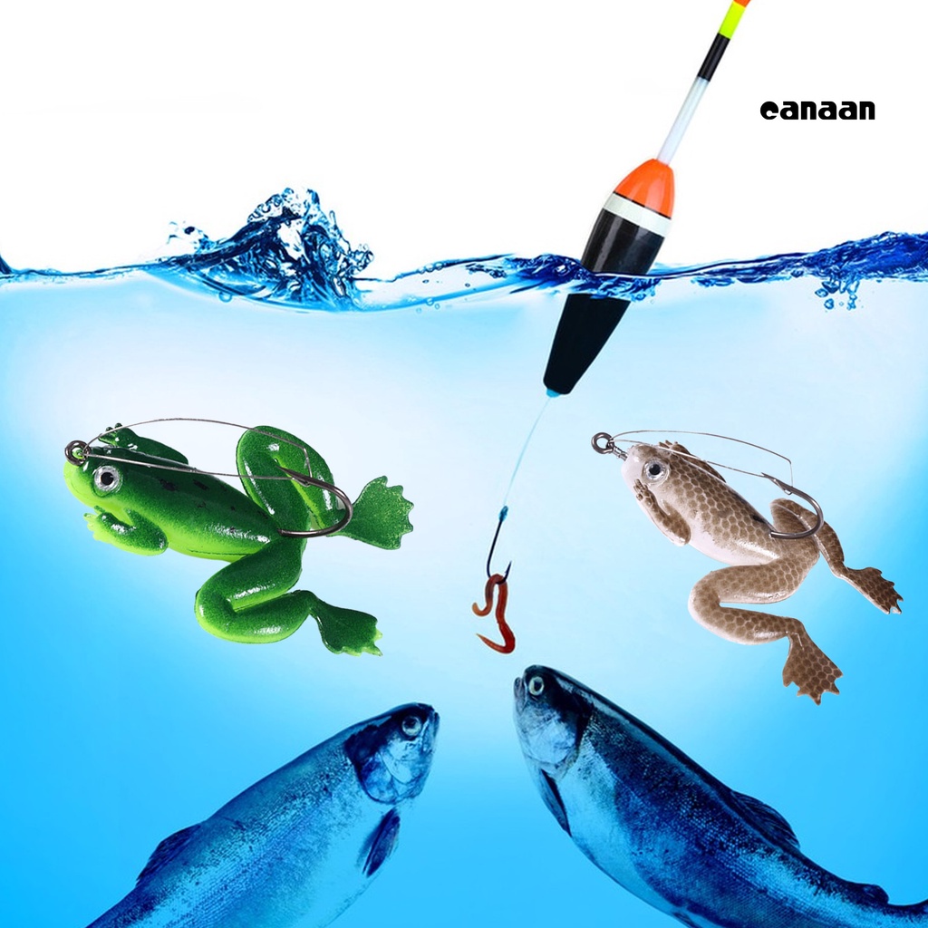 Cnn- Umpan Frog Anti-Gantung Bawah Kait Tajam Tahan Karat Anti Gigitan Anti Patah 3D Fisheyes High-Strength Frog Lure Bait Outdoor Tackle