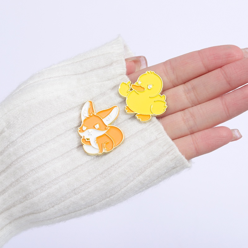 Kartun Hewan Bebek Kelinci Rubah Enamel Pin Lucu Hewan Kucing Bros Perhiasan Hadiah Untuk Anak-Anak Sahabat