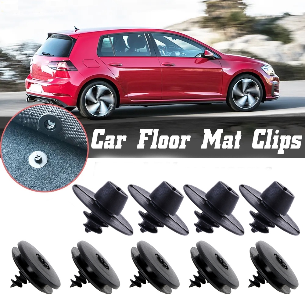 10pcs 3in1 Car Foot Pad Memperbaiki Gesper Sepenuhnya Dikelilingi Karpet Snap Penahan Karpet Mobil Anti Selip Pengikat Stopper Universal Klip Tikar Lantai Mobil