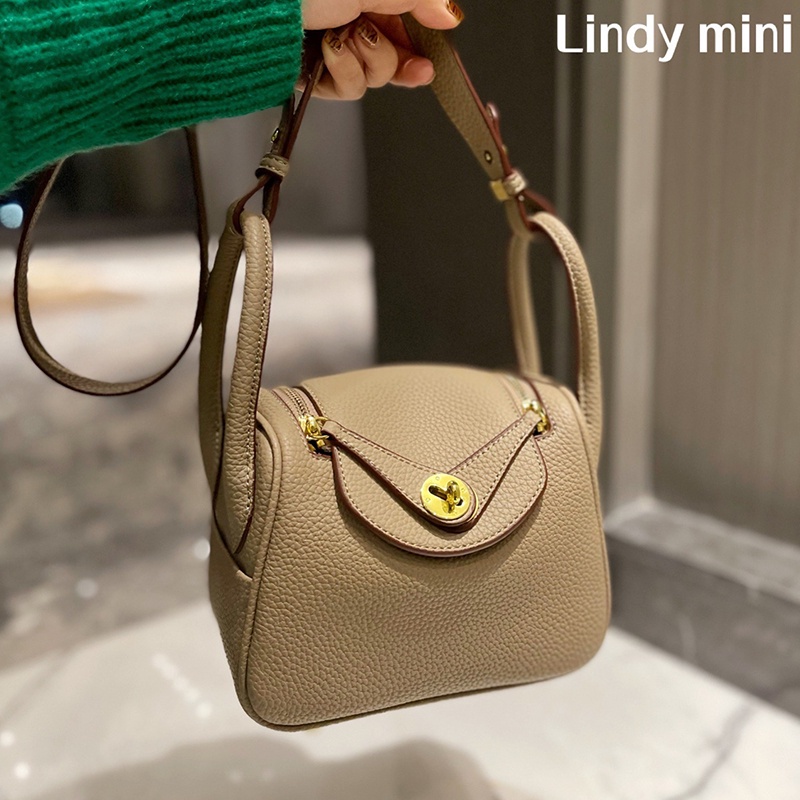 Original 2023 New Mini Lindy Grain Leather Women's Sleek Shoulder Bag