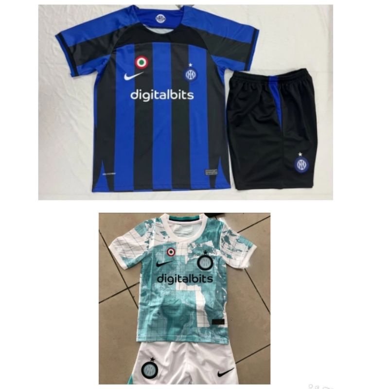 Stelan Setelan Jersey Kaos Baju Celana Sepak Bola Kids Kid Anak Kecil 1 Satu Stel Set Inter Home Awa