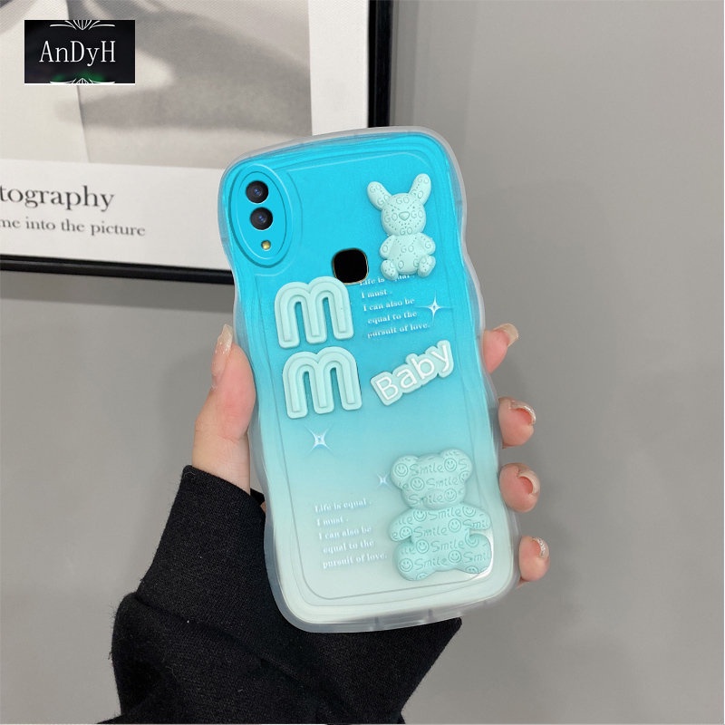 Andyh Casing Ponsel Untuk Vivo Y85 V9 Phone Case 3D Alphabet Bear Pelindung Kamera Pelindung Penutup Belakang Couple Case