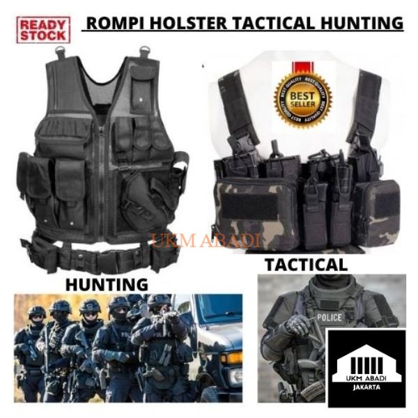 Tas Ransel Holster Set Rompi Tactical Hunting Vest Airsoft CS SST07