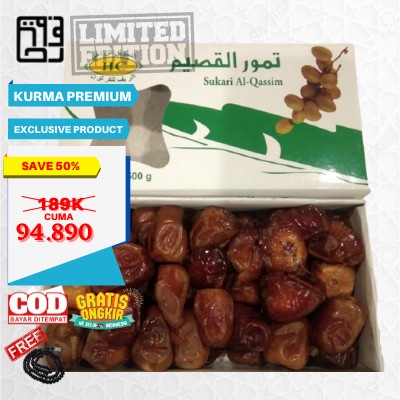 

Kurma Madu Raja Premium Sukari Al Qossim Jumbo Dus 500gr
