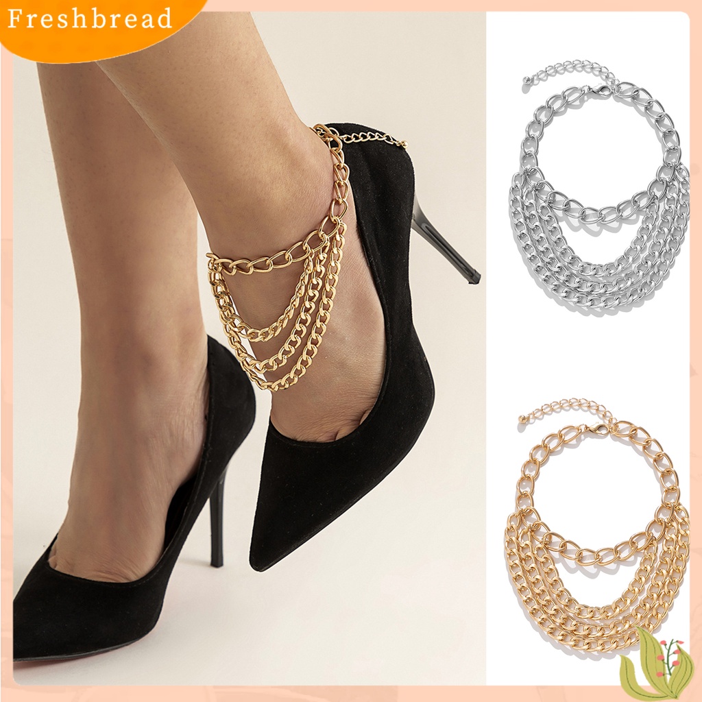 &lt; Freshbread &gt; Wanita Gelang Kaki Halus Hias Bohemian Multilayer Rumbai Sepatu Tumit Tinggi Hollow Out Chain Anklet Untuk Pertunjukan Panggung