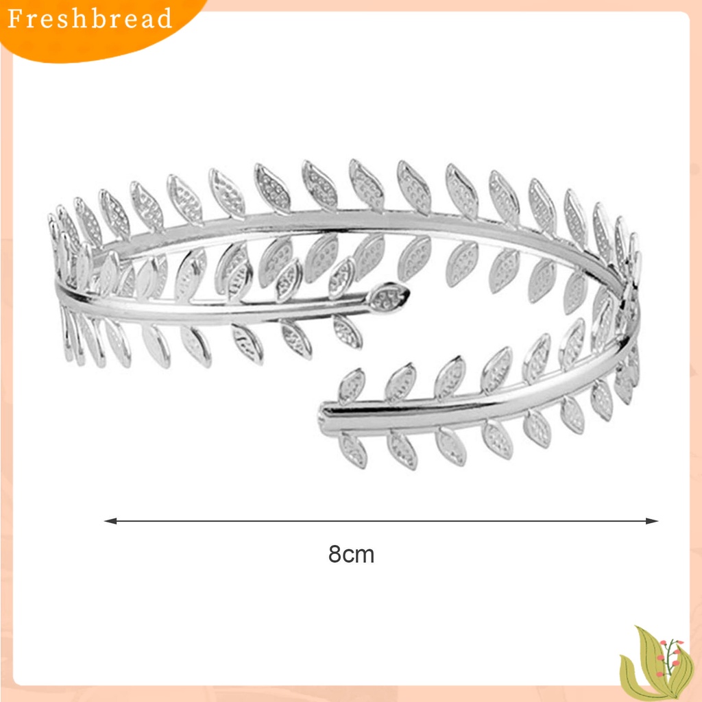 &lt; Freshbread &gt; Cuff Gelang Vintage Punk Geometris Electroplating Pembukaan Dapat Disesuaikan Hias Hadiah Wanita Gadis Bulu Logam Daun Lengan Atas Bangle Ban Lengan Untuk Pakaian Sehari-Hari