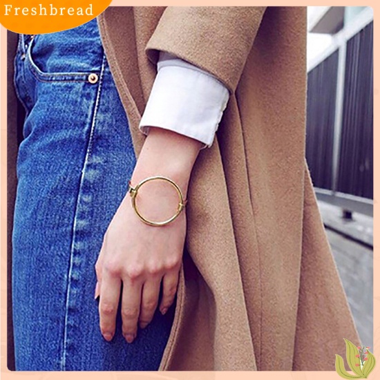 &lt; Freshbread &gt; Wanita Fashion Elegan Desain Sederhana Hoop Besar Bangle Cuff Gelang Perhiasan Hadiah