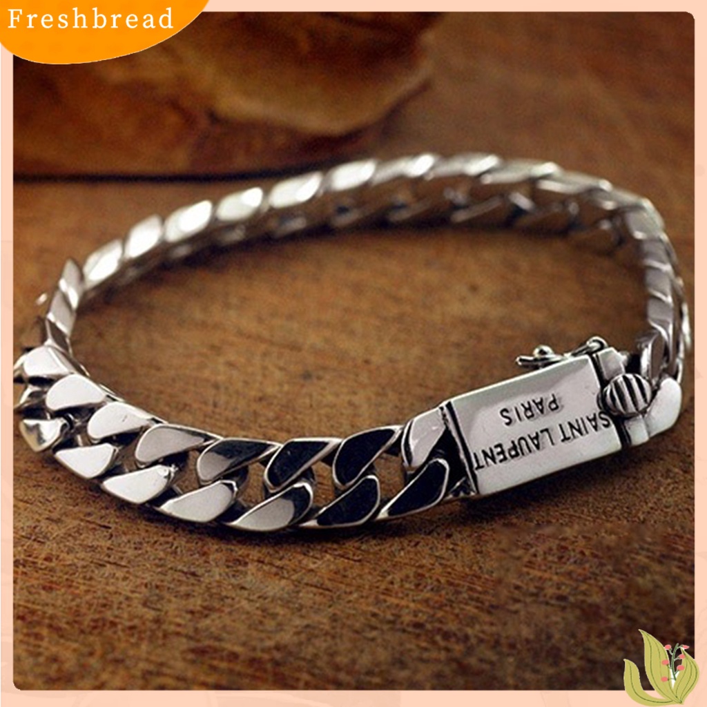 &lt; Freshbread &gt; Kuba Menebal Anti Putus Pria Gelang Retro Dikepang Rantai Punk Gelang Perhiasan Aksesori