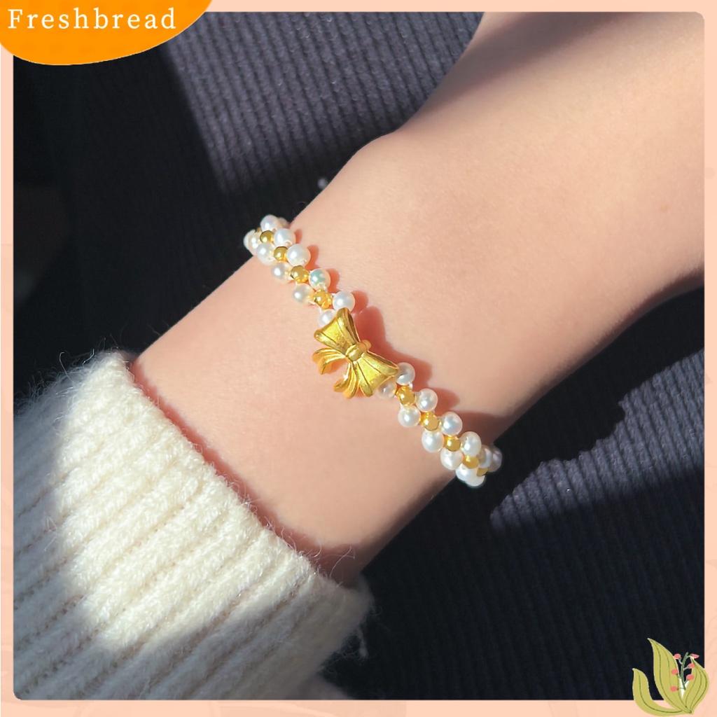 &lt; Freshbread &gt; Gelang Rantai Kepribadian Handmade Beads Adjustable Ikatan Simpul Mutiara Imitasi Tangan Braided Bracelet Perhiasan Aksesori