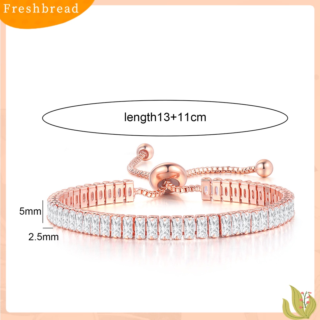 &lt; Freshbread &gt; Gelang Berlian Imitasi Hias Rantai Tangan Adjustable Aksesori Perhiasan Fashion Untuk Pesta