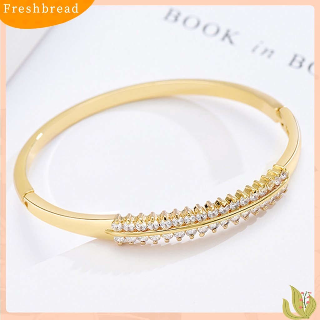 &lt; Freshbread &gt; Fashion Wanita 1baris Berlian Imitasi Bangle Pesona Gelang Perhiasan Hadiah Properti Foto