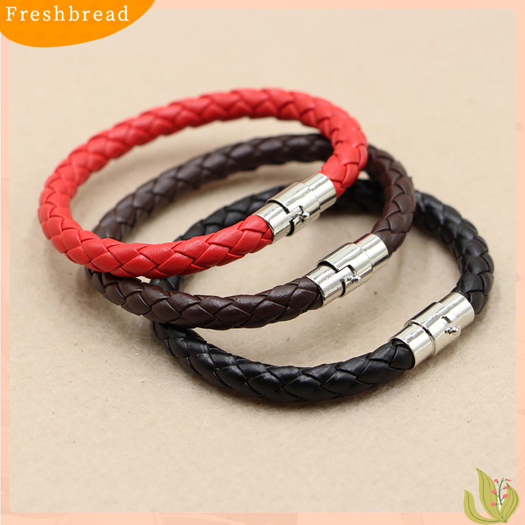 &lt; Freshbread &gt; Gelang Dikepang Dengan ic Gesper Kulit Imitasi Serbaguna Pria Tangan Rantai Untuk Anniversary