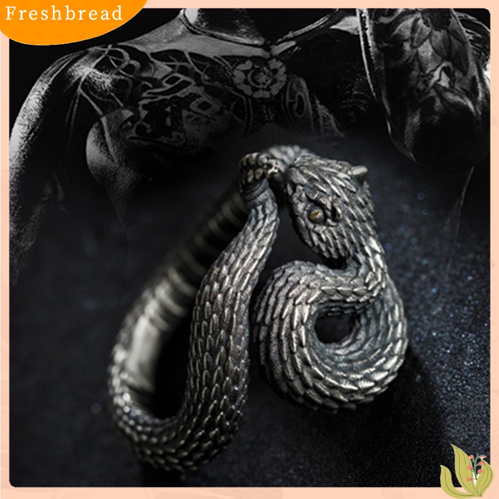 &lt; Freshbread &gt; Cincin Bungkus Pembukaan Adjustable Punk Hip Hop Alloy Bentuk Ular Untuk Pesta Cocktail