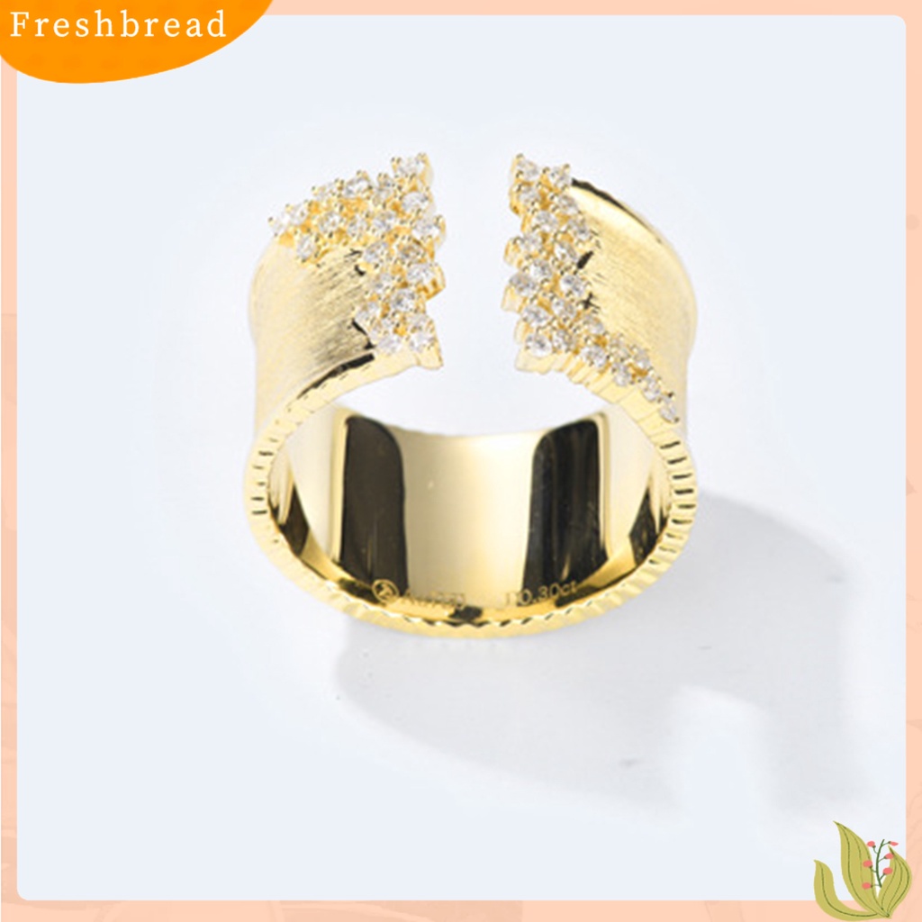 &lt; Freshbread &gt; Cincin Jari Open-end Adjustable Tembaga Tampilan Glossy Perhiasan Open Ring Untuk Pacar