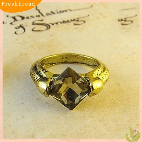 &lt; Freshbread &gt; Cincin Perhiasan Pria Wanita Vintage Warna Bronze Berlian Imitasi Gaya Punk Untuk Pesta