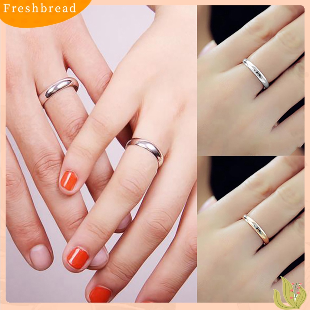 &lt; Freshbread &gt; Cincin Jari Perhiasan Jari Elegan Titanium Steel Couple Band Finger Ring Untuk Pesta