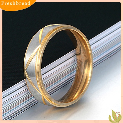 &lt; Freshbread &gt; Wanita Pria Cincin Pasangan Stainless Steel Pernikahan Band Janji Pertunangan Perhiasan