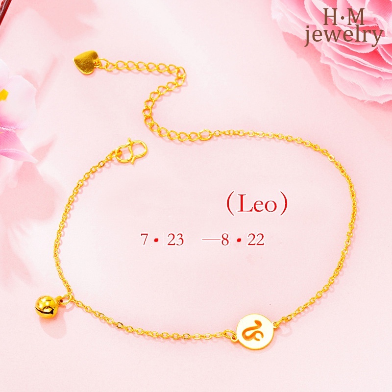 18k Emas Dua Belas Konstelasi Gelang Kaki Fashion Rasa Tinggi2023Baru