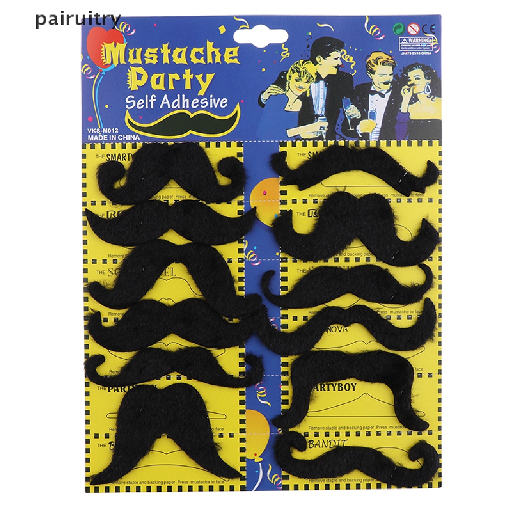 Prt 12Pcs/set Hitam Kumis Palsu Perekat Diri Lelucon Meksi Kebaruan Pesta Pasokan PRT