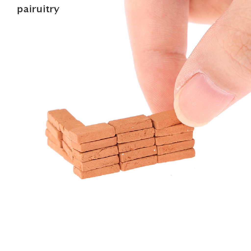 Prt 50Pcs Rumah Boneka Model Bata DIY Miniatur Bangunan Landscape Modelling Brick Toy PRT